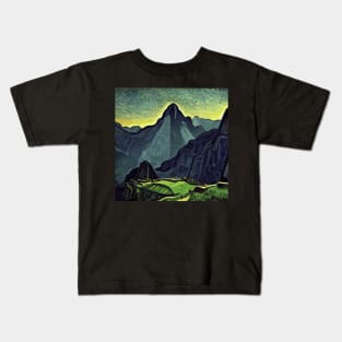 Machu Picchu in Van Gogh's style Kids T-Shirt